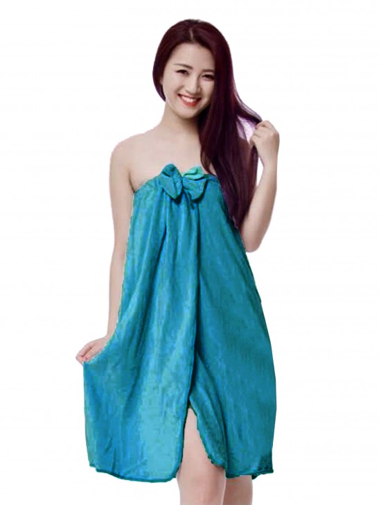 Elasticated Wrap Towel Dress w/ Bow